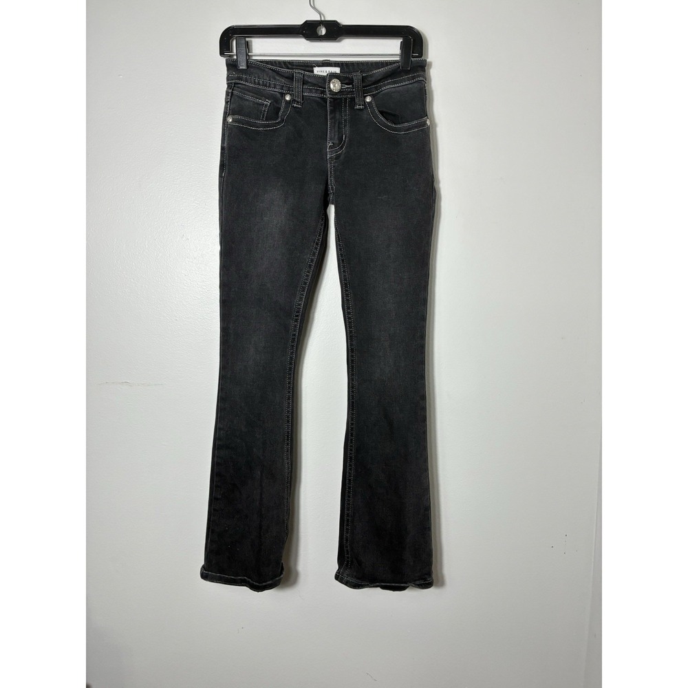 fire and rain jeans Y2K Women's Sz 7 Gothic Grunge Black Bootcut Embellished